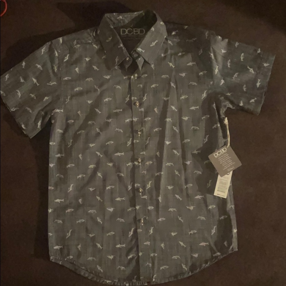 Drill Clothing Co. Gray Button Down Boys Sz S